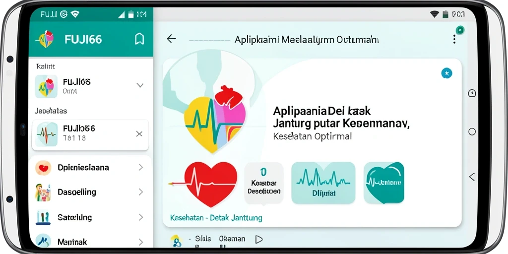 Tampilan antarmuka aplikasi FUJI66 yang memudahkan pemantauan Detak Jantung.