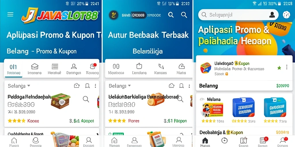 Antarmuka aplikasi JAVASLOT88 yang menarik dengan fungsi promo.
