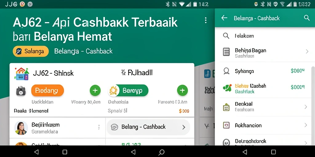 Tampilan antarmuka produk cashback dari aplikasi JJ62.