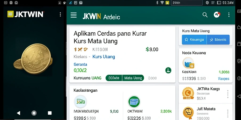 Antarmuka JKTWIN menampilkan informasi kurs mata uang secara jelas dan informatif.