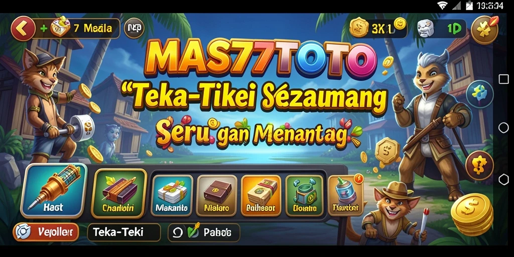 Tampilan antarmuka permainan Teka-Teki yang menarik dan penuh warna.