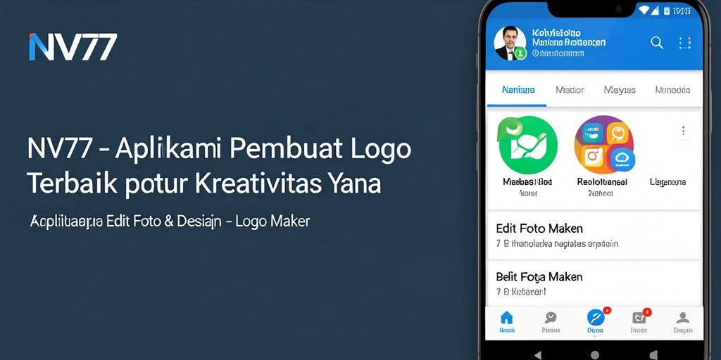 Antarmuka NV77 yang sederhana untuk membuat logo kreatif.