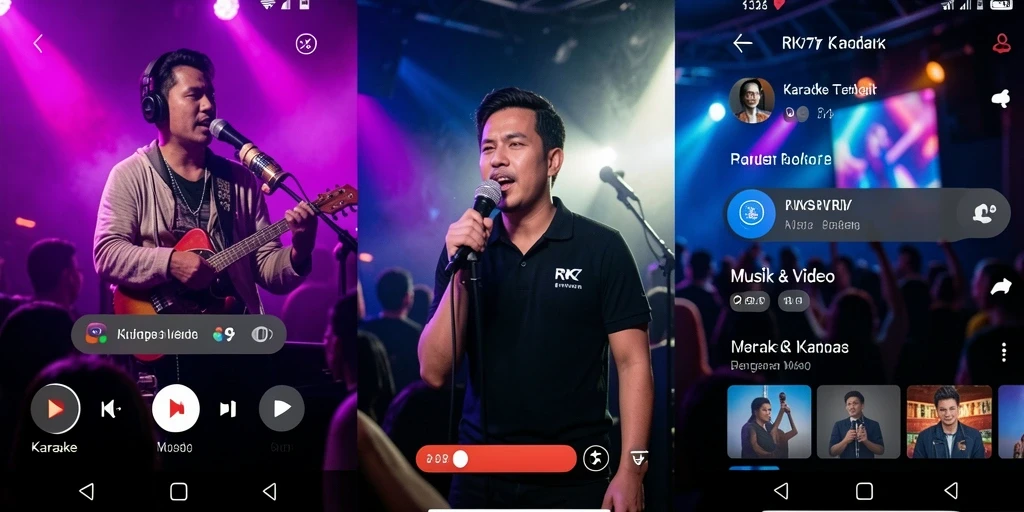 Tampilan antarmuka aplikasi Karaoke RK77 yang menarik dan mudah digunakan.