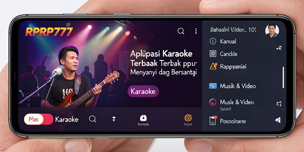 Screenshot antarmuka RPRP777 menampilkan fungsi Karaoke yang menarik.