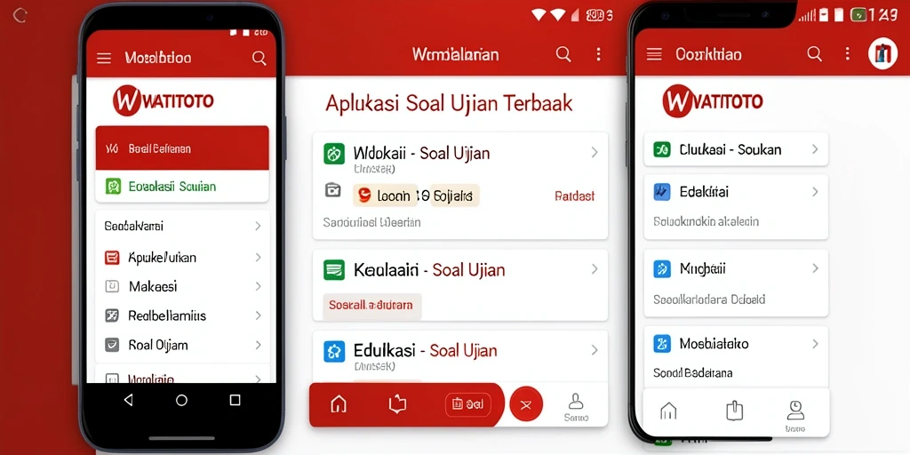 Tampilan antarmuka WATITOTO yang bersih dan fungsional untuk belajar soal ujian.