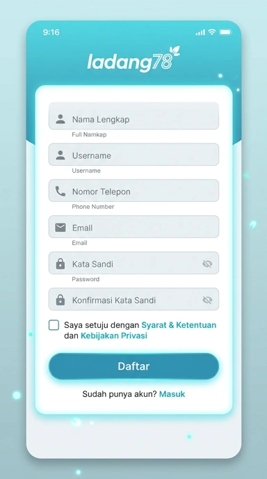 Cara Mudah Registrasi Akun ladang78 untuk Pengguna Android