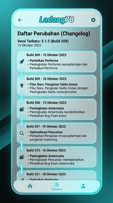 Riwayat Versi Aplikasi ladang78 untuk Pengguna Android